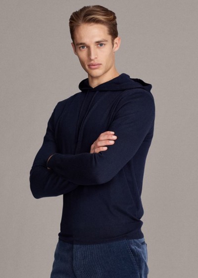 Ralph Lauren Cashmere Hooded Striktrøje Herre Danmark (UPWZK0521)